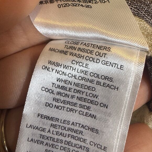 Lauren Ralph Lauren Linen Button Up Shirt Size S Zebra Print Long Sleeve Relaxed - Picture 10 of 11